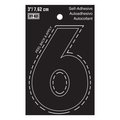 Hy-Ko 3In Black Vinyl Number 6, 10PK A30406